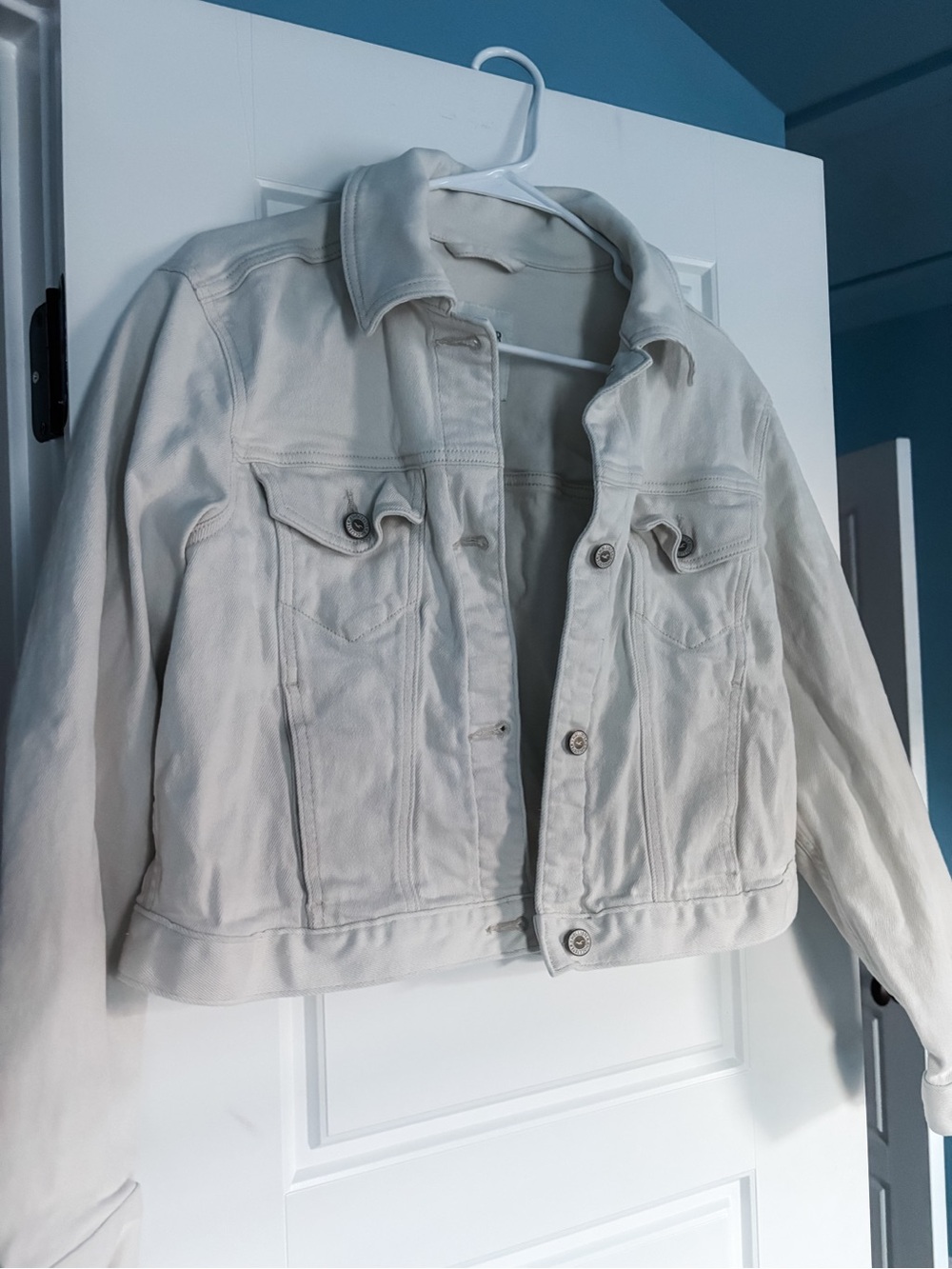 Hollister White denim jacket